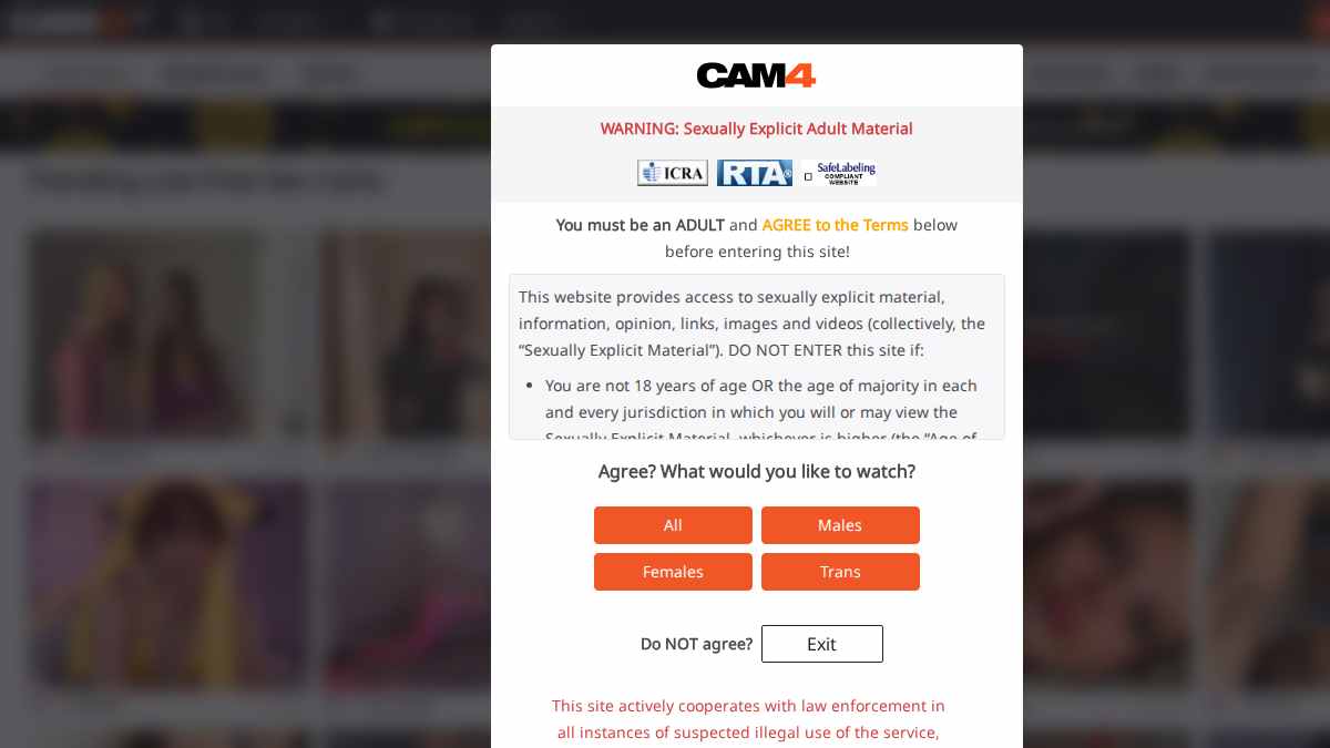 Cam4 landing page